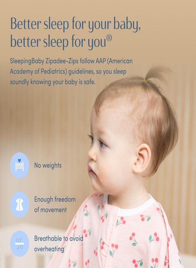 SleepingBaby Zipadee-Zip Transition Swaddle - Cozy Baby Swaddle Blanket with Zipper Convenience - Roomy Wearable Blanket for Easy Diaper Changes - Cherries, Small (4-8 Month) - Image 5